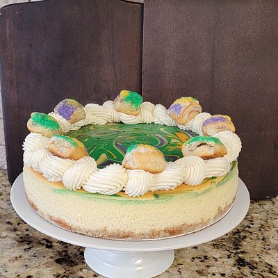 King Cake Cheesecake - 10 Inch Large